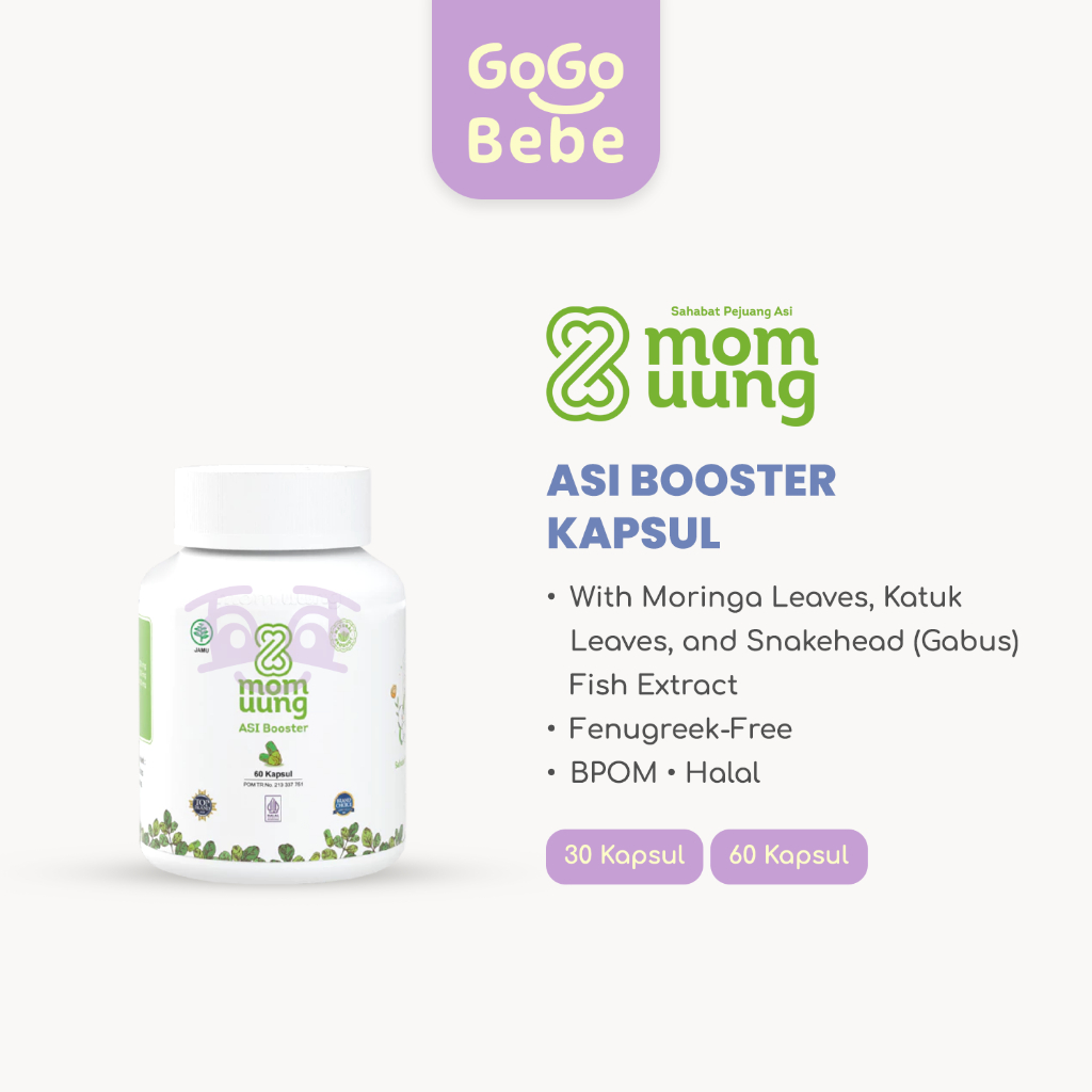 Mom Uung ASI Booster Kapsul — Vitamin Ibu Menyusui Pelancar ASI Fenugreek-Free