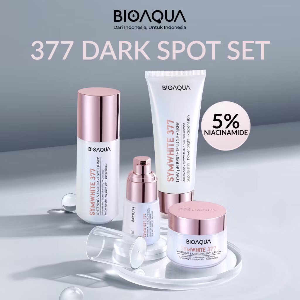 BIOAQUA Bundle 4in 1  SymWhite 377 Whitening & Fade Dark Spot Skincare 1 Set Lengkap BPOM Basic Skin
