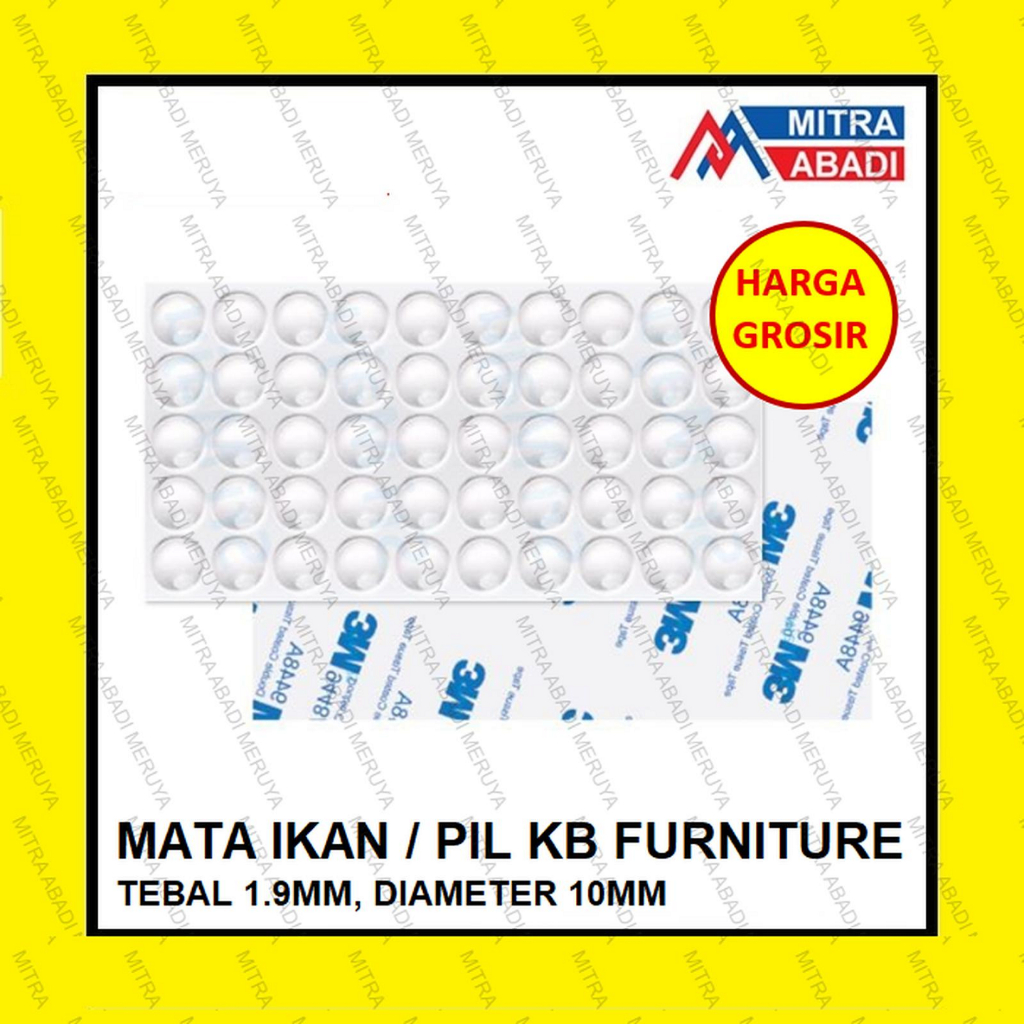 3M Self Adhesive Rubber Pad Bumper Pad Peredam Pintu Damper Mata Ikan