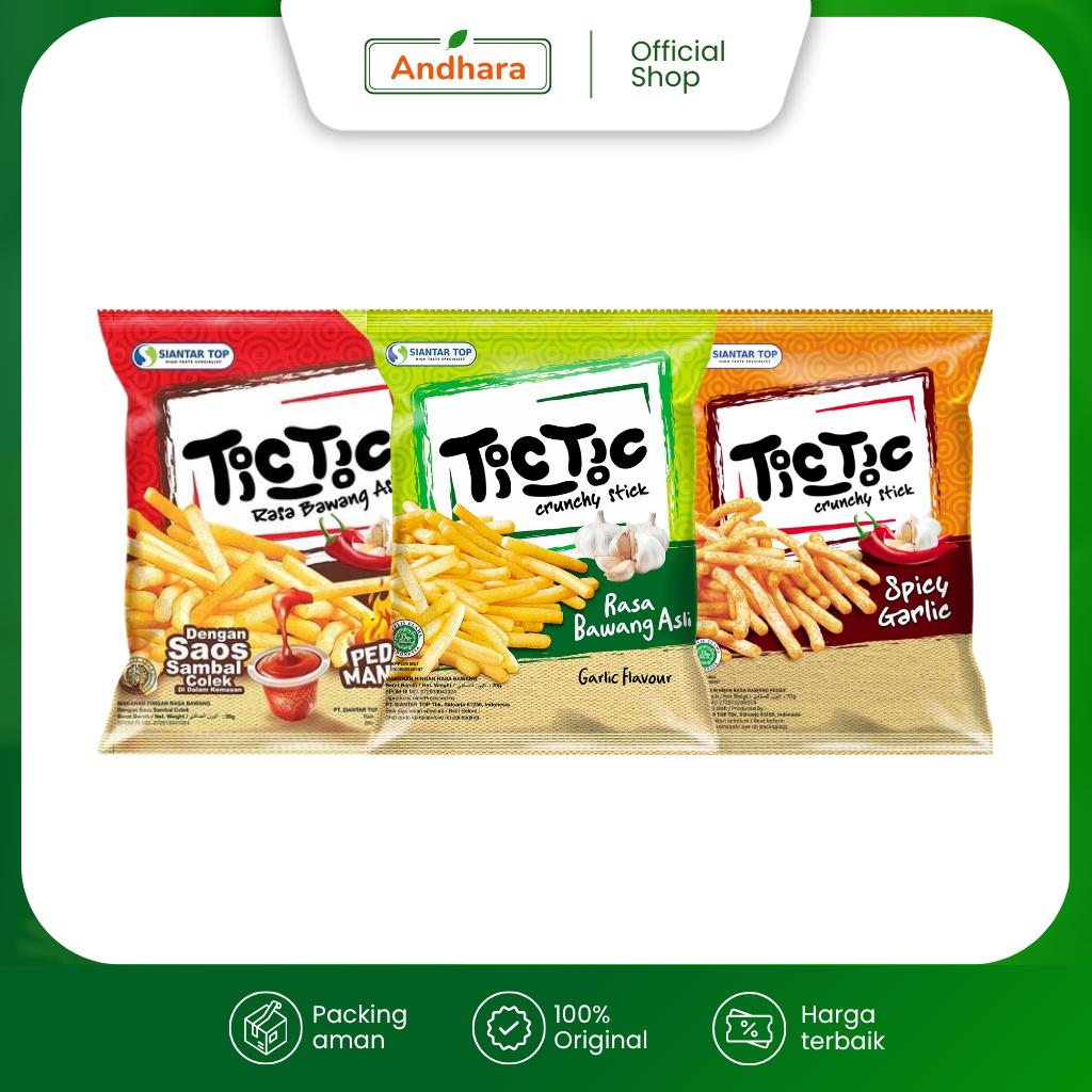 Tic Tic Crunchy Stick 70gr Aneka Rasa - TicTic Snack Stik Renyah Gurih Kemasan Besar Ekonomis BPOM H