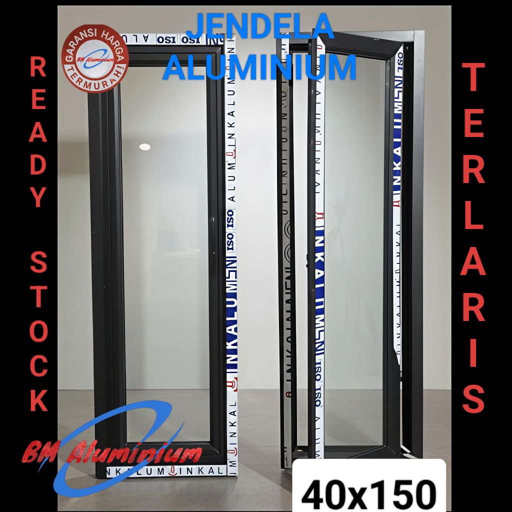 Jendela aluminium 40x150 casement