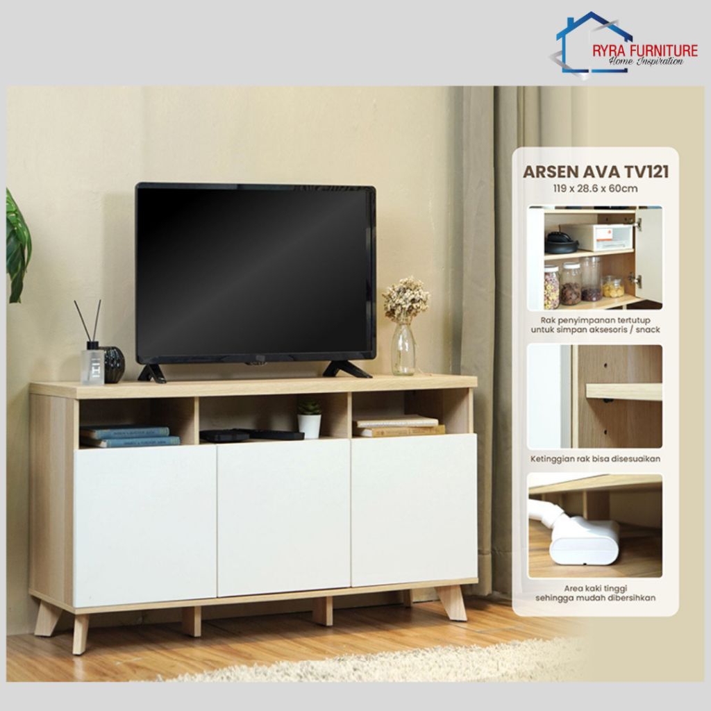 PIRA - ARSEN AVA TV121 - MEJA TV / RAK TV / LEMARI TV / KABINET TV / BUFET TV / MEJA TV ESTETIK MODE