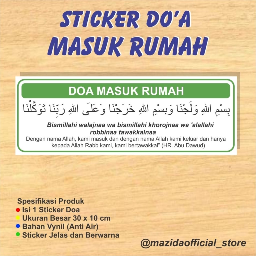 Sticker Besar Doa Masuk Rumah Anti Air