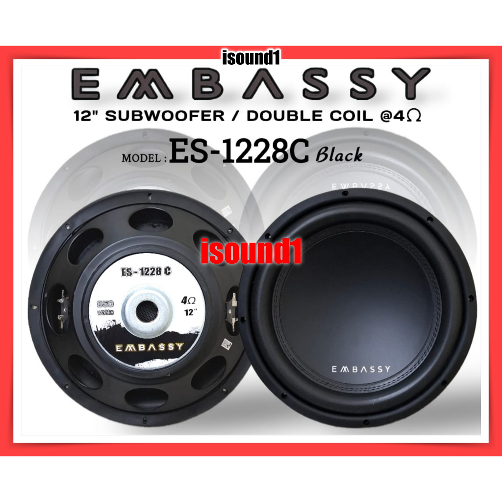 SPEAKER SUBWOOFER 12 INCH EMBASSY ES 1228C BLACK ORIGINAL