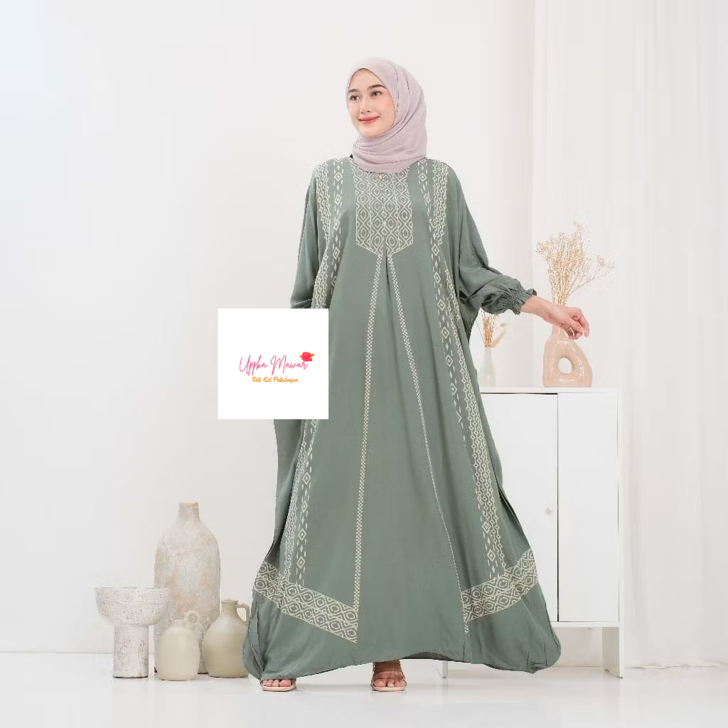 COD Kaftan Hajar Super Jumbo Rayon Busui Kaftan Batik Lengan Panjang Kaftan Wanita Jumbo Daster Kaft