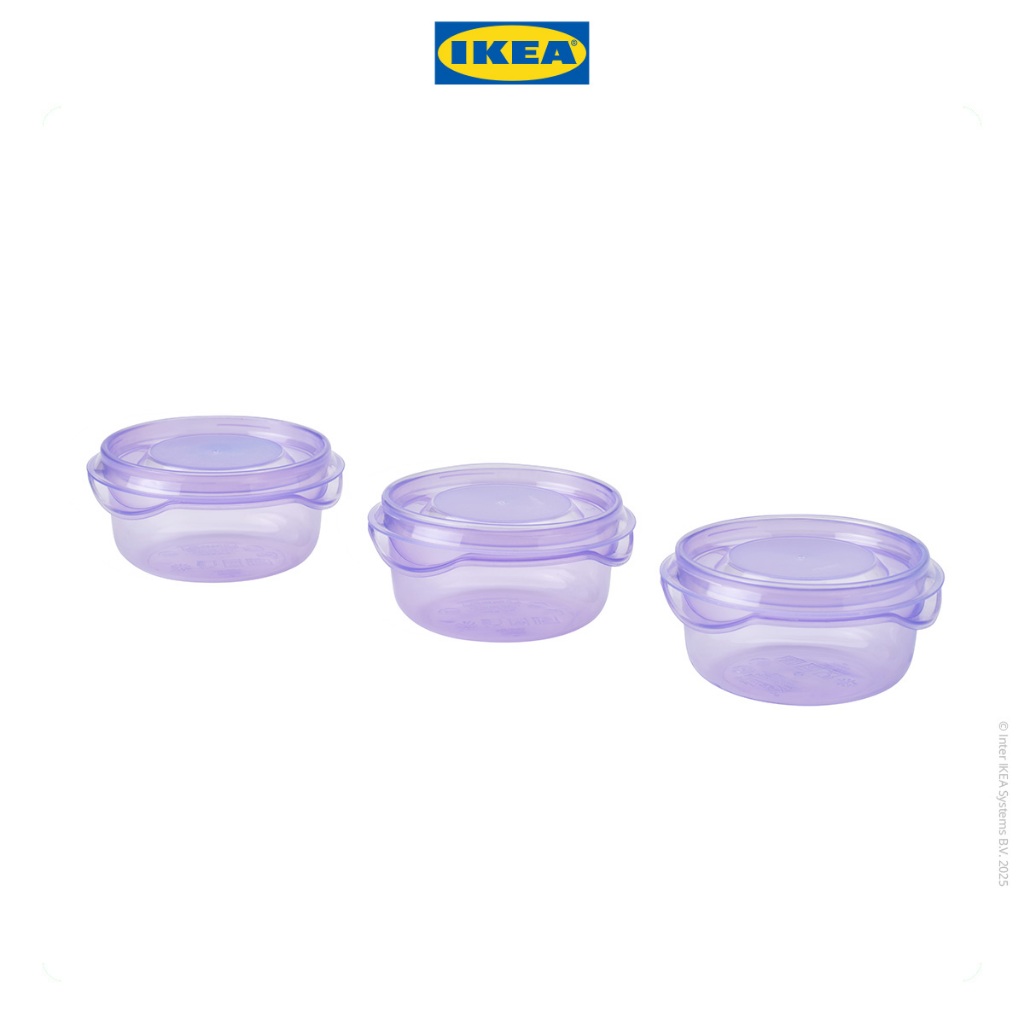 ORI100% IKEA PRUTA Kotak Makan Dengan Penutup Ungu 70ml Isi 3pcs **
