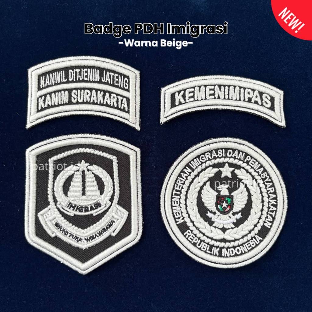 Patriot.id | BADGE BORDIR PDH IMIGRASI TERBARU