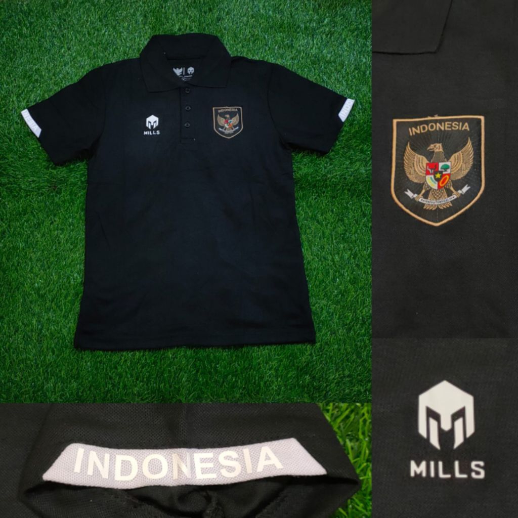 Jersey Polo Timnas Hitam Grade Ori Mills