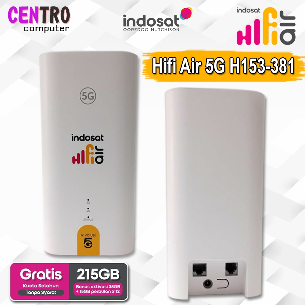 Huawei Brovi H153-381 Indosat Hifi Air 5G  Modem 5G High Speed Free kuota 215GB