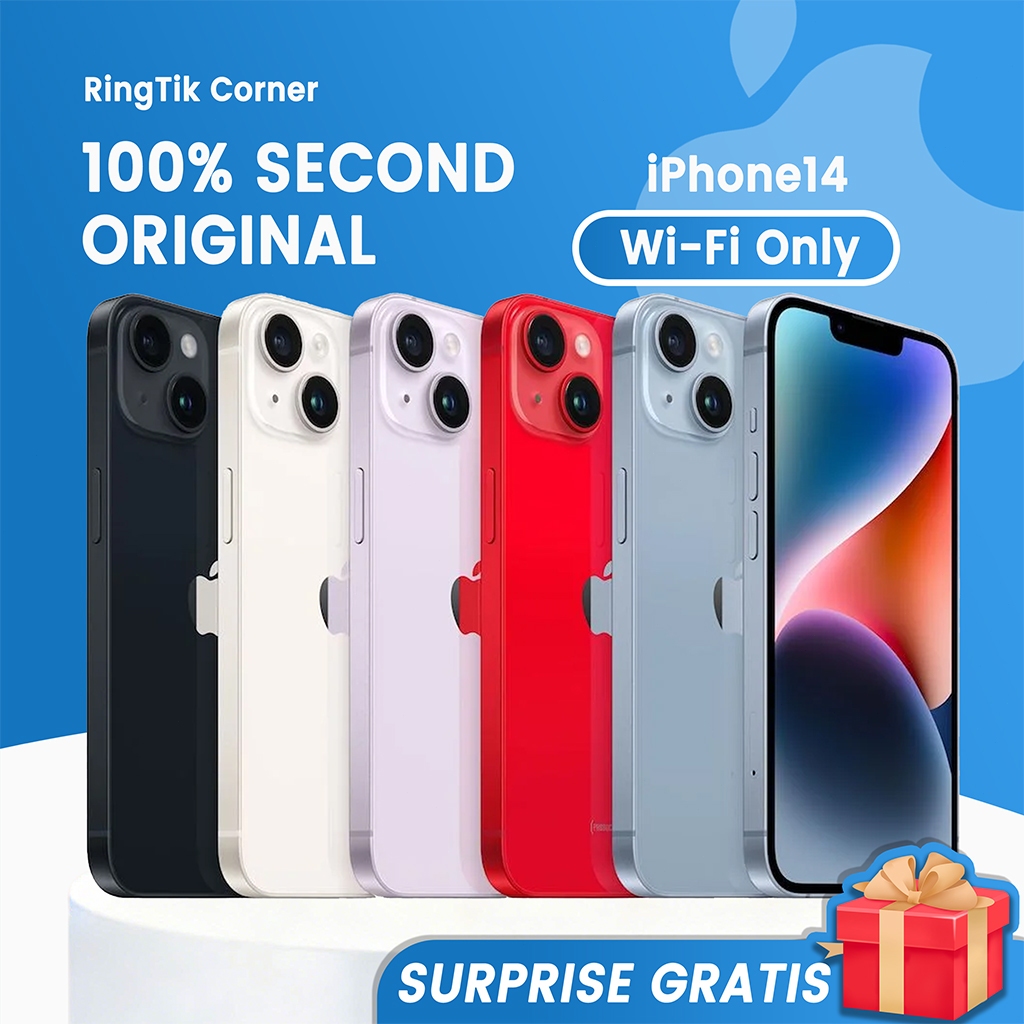 iPhone14 Bekas Hanya WIFI Mulus 128GB/256GB Game/Live Streaming/Hp Kedua Baterai 100% Second Apple i
