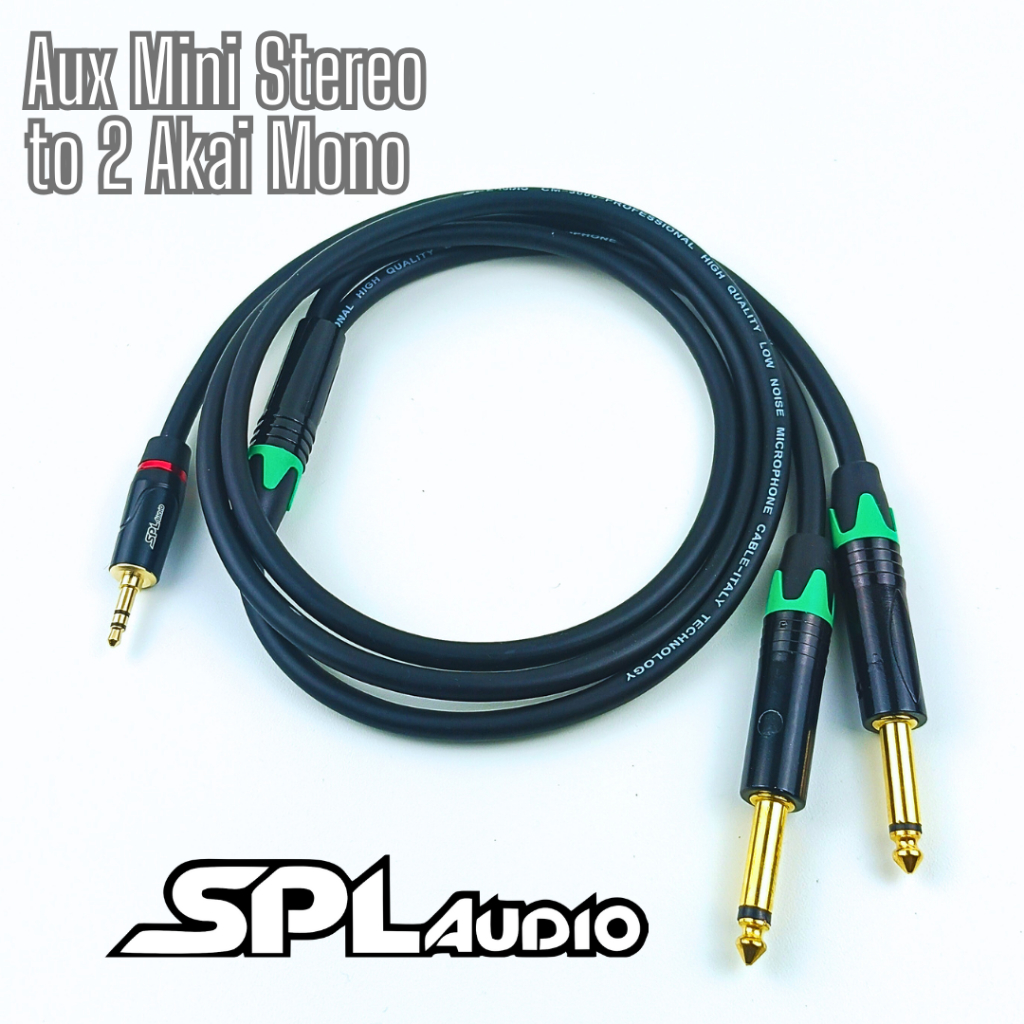Kabel Musik dari HP ke Mixer Aux Mini Stereo ke 2 Akaki Mono kabel SPL Audio cm3000 Tembaga Murni