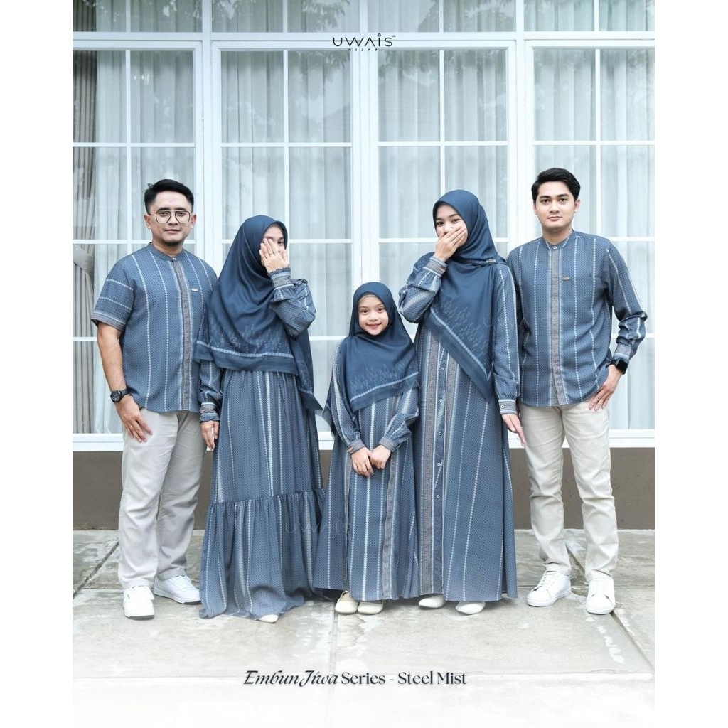 (Po Wajib Dp) Sarimbit Keluarga Embun Jiwa Raya Series Family Set Uwais Hijab