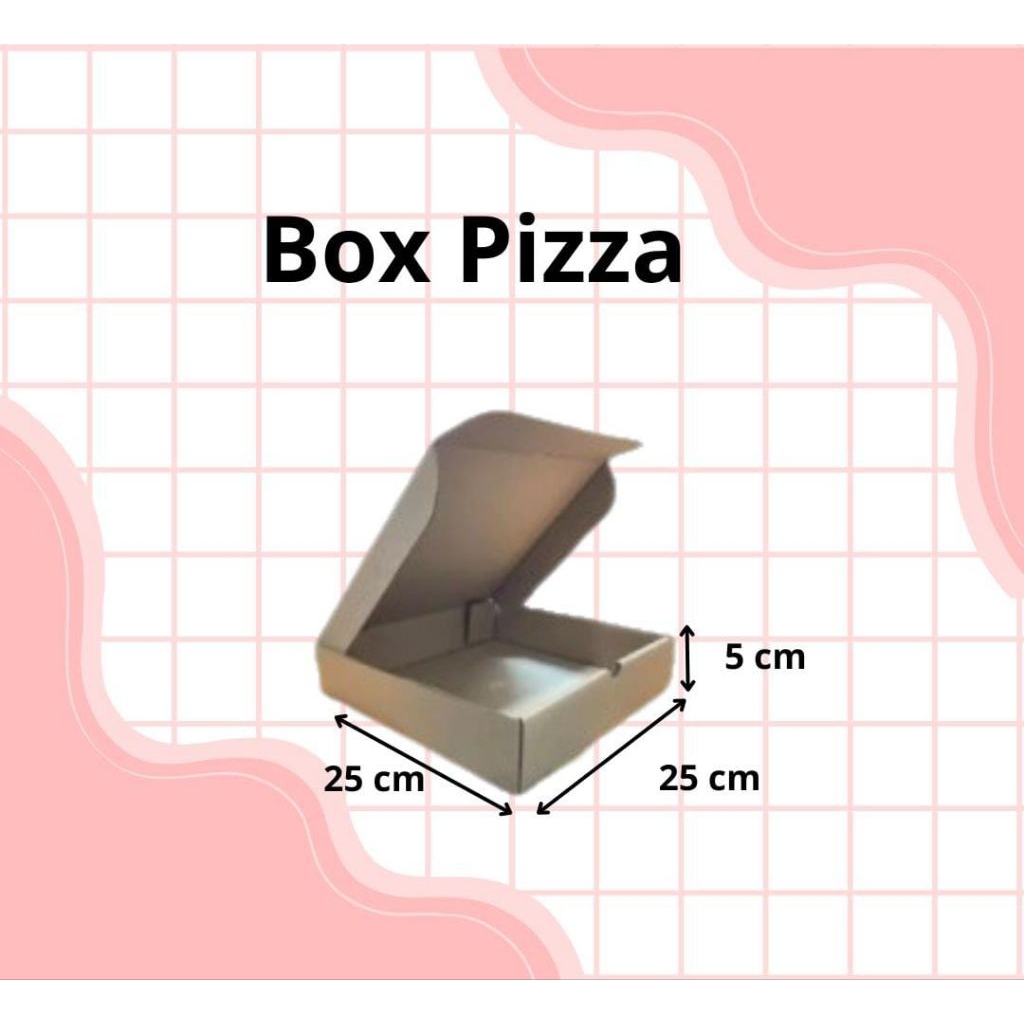 Kardus / Kotak Pizza Ukuran 25x25x5 Cm Die Cut