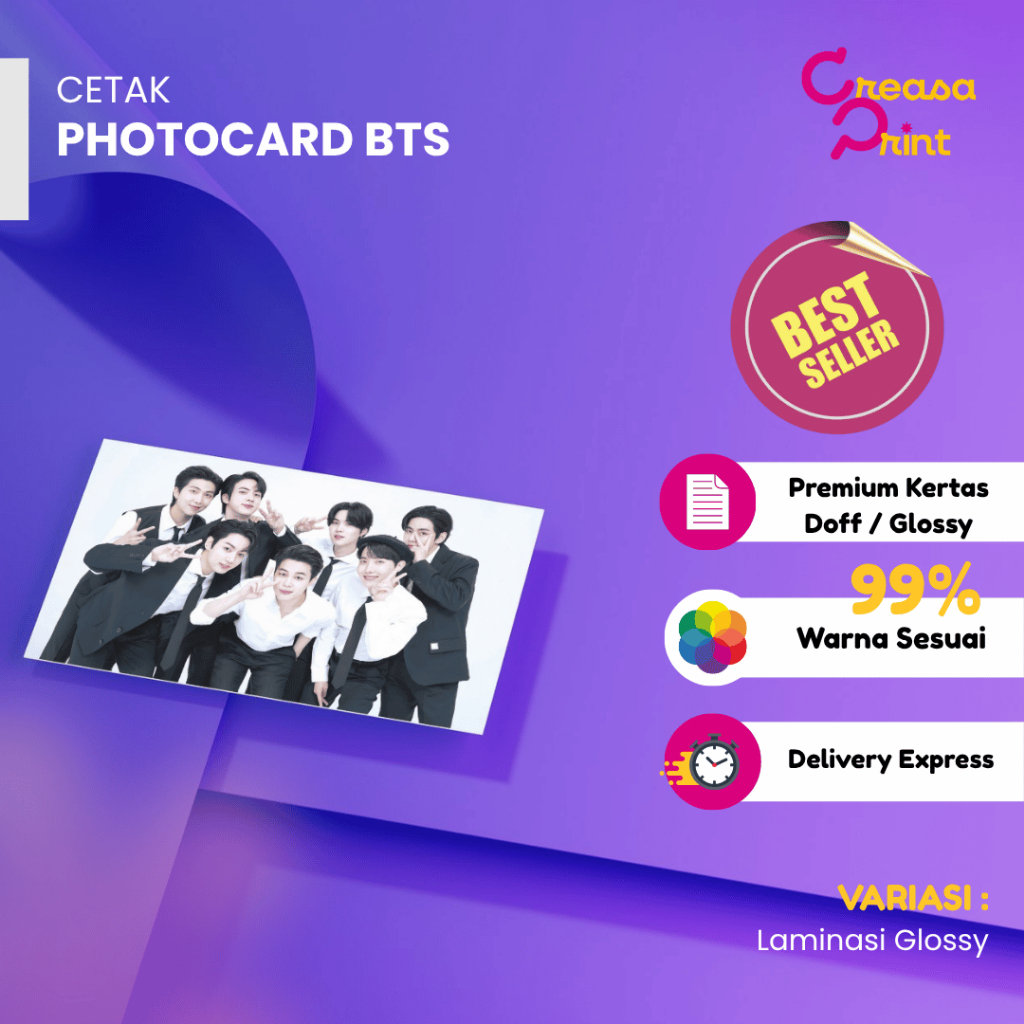 Creasa Print - Photocard BTS PROOF Fanmade | PC Tebal 2 Sisi | Freebies Kpop Unofficial Merchandise