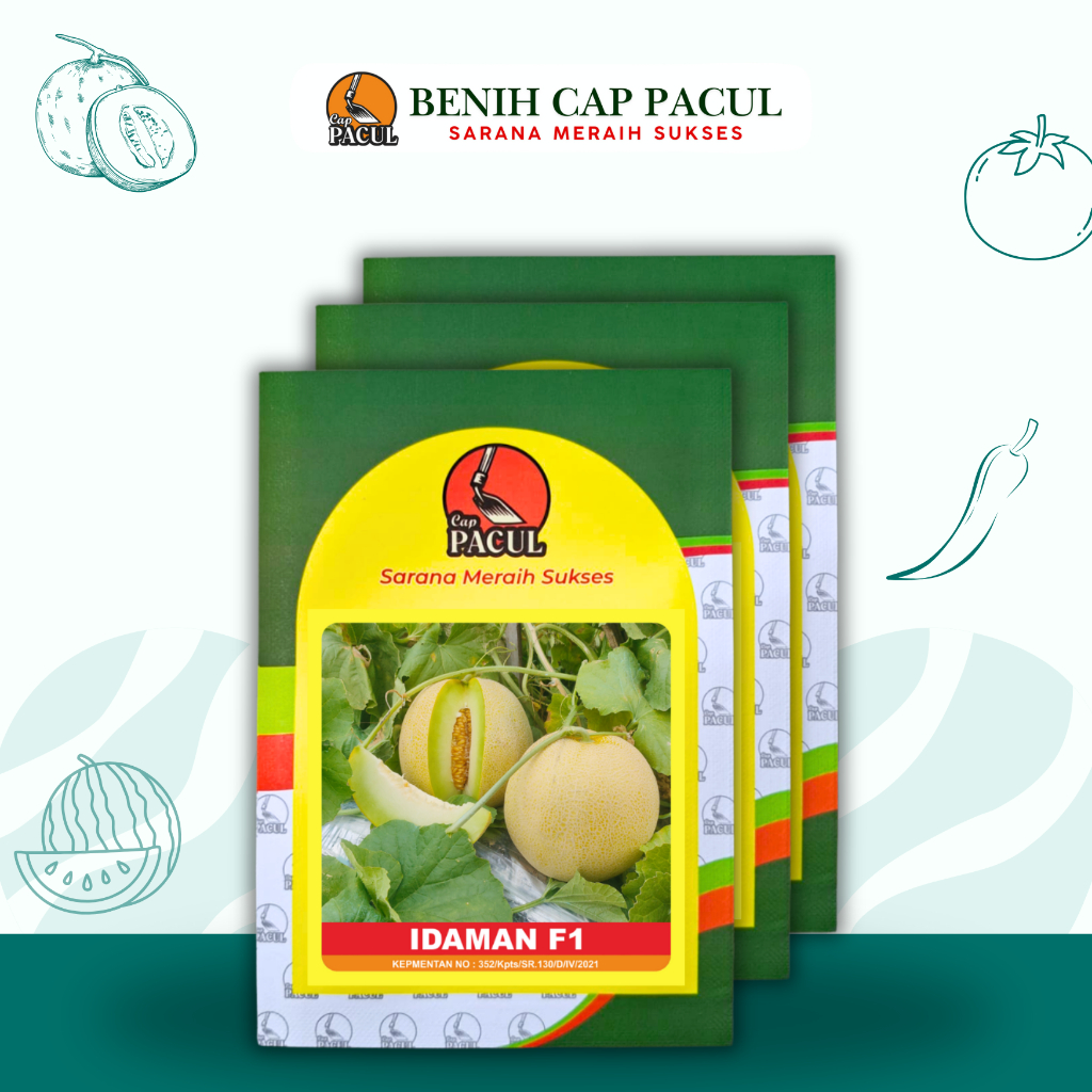 Melon Idaman F1 600 biji Cap Pacul (ex Kujang) Tahan Virus