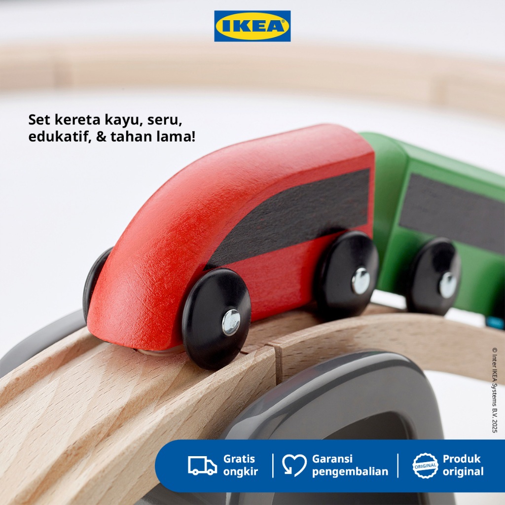 IKEA LILLABO Set Mainan Kereta Api Dengan Rel Isi 20pcs