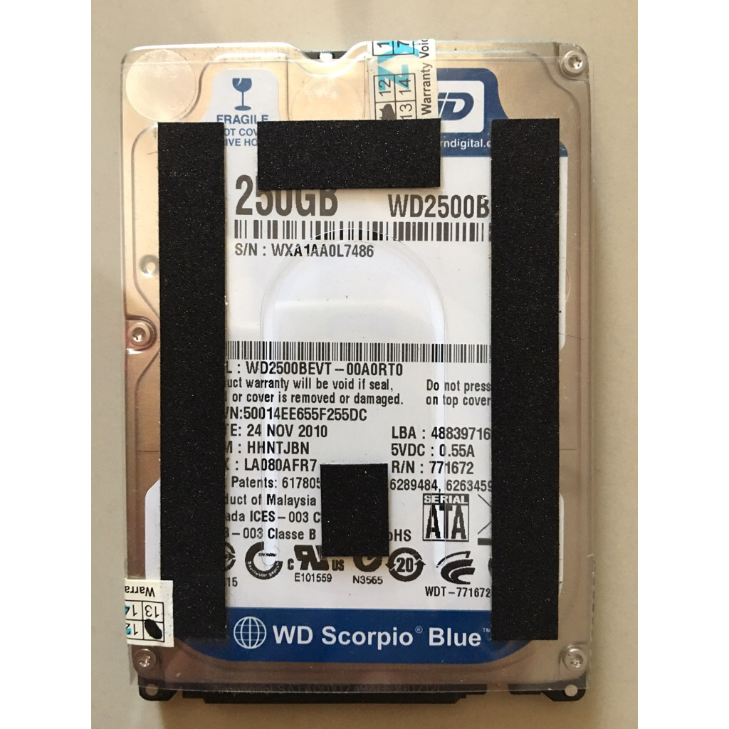 Harddisk Internal WD Scorpio Blue 250GB