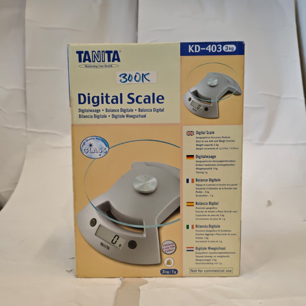 Tanita Timbangan Digital Scale 3 kilogram 1 gram Tempered Glass Original Japan