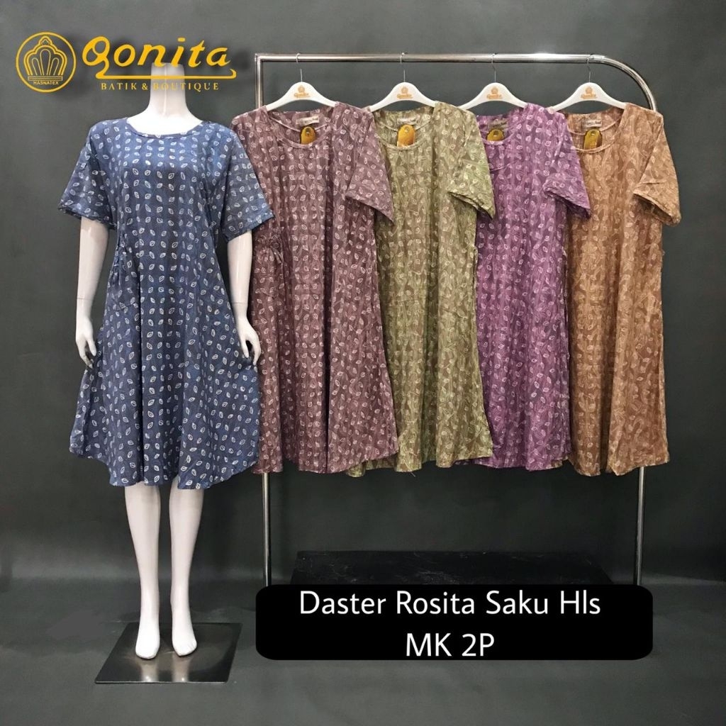 {LD 118 CM} Daster Qonita Batik Pekalongan ll Daster Rosita Saku Lengan Pendek