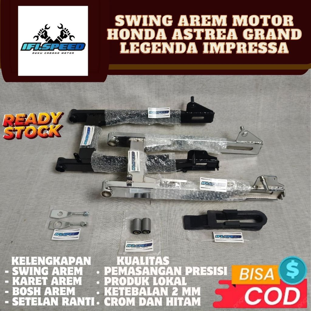 SWING AREM ARM SUPITAN MOTOR GRAND PRIMA IMPRESA CROM DAN HITAM BAHAN TEBAL MURAH