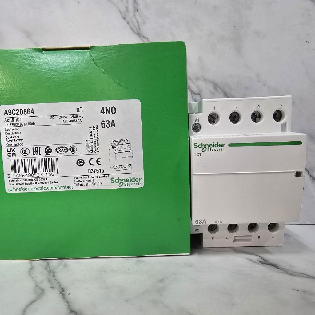 A9C20864 CONTACTOR DIN ICT 4NO 63A KONTAKTOR SCHNEIDER