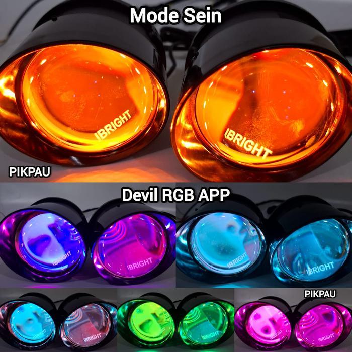 IBRIGHT ZE FOG 4 - Lampu Foglamp Biled Mobil 3 Inc Blue Lens Premium Untuk Car