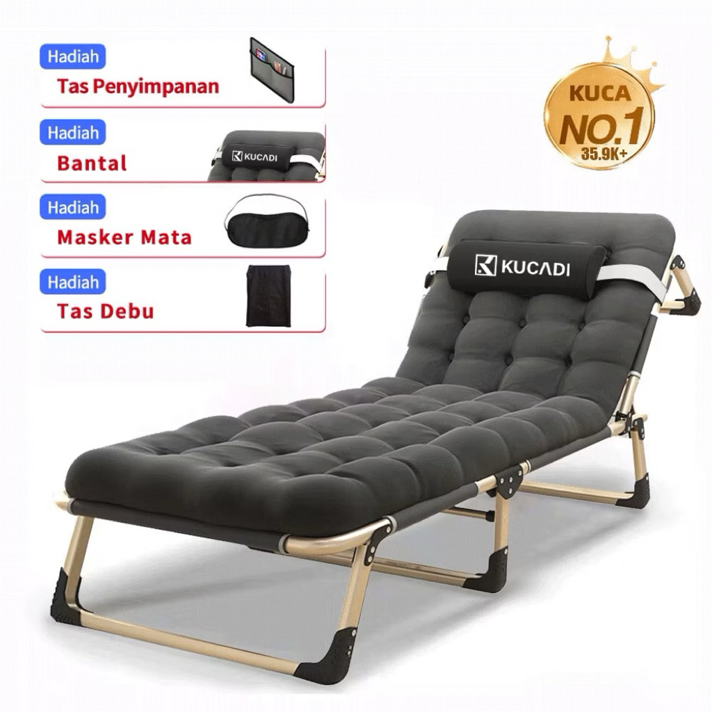 NEW Tempat Tidur Lipat Kursi Malas Folding Bed Kursi Santai Lipat Kuca Kursi Malas Tempat Tidur