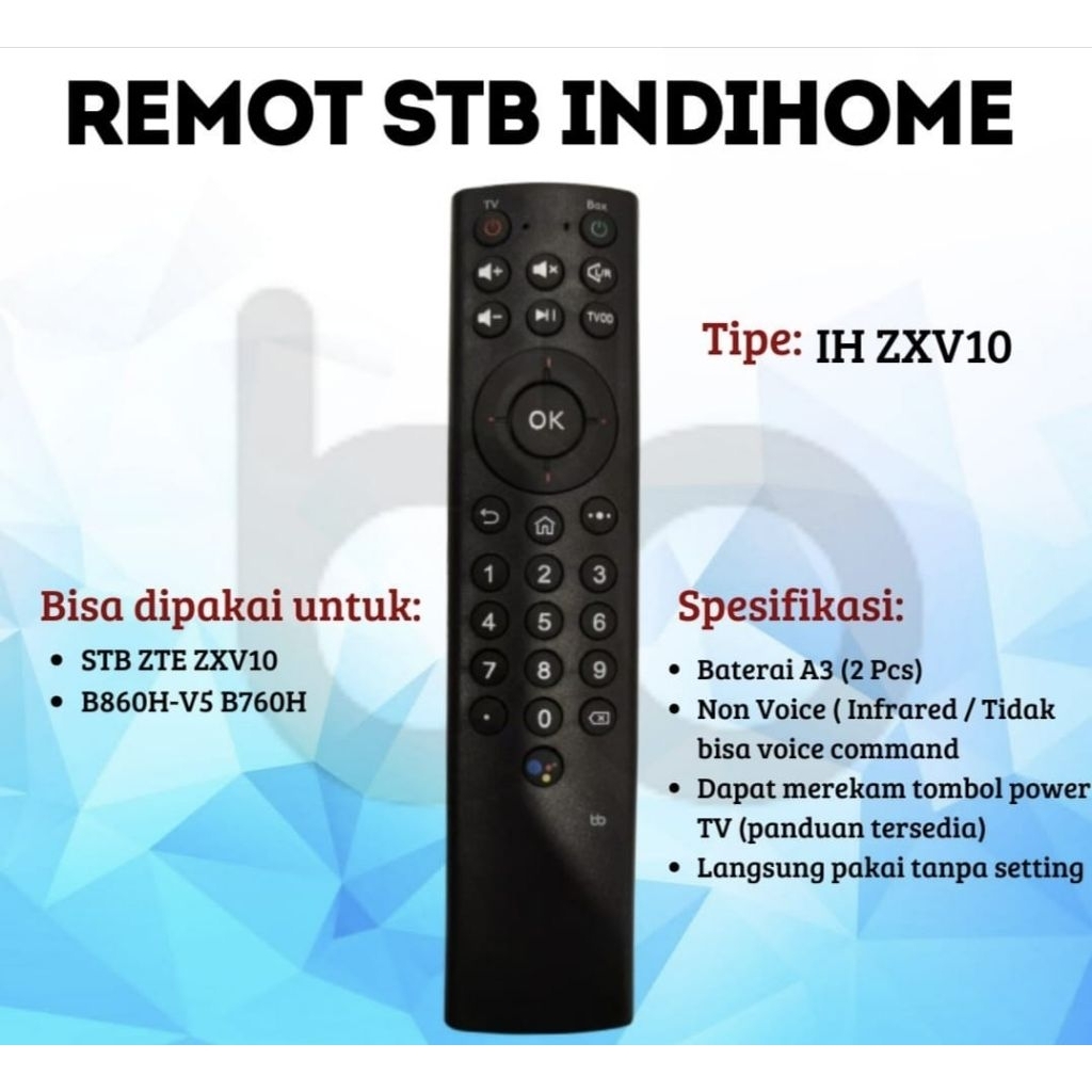 REMOTE REMOTE STB INDIH0M ZTE ZX10, B860H-V5 B760H NON VOICE
