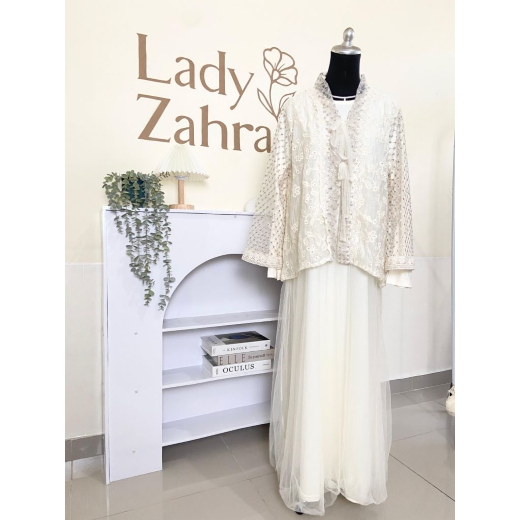 LADY ZAHRA.LABEL - NABILA DRESS Gamis brukat tencel bordir lebaran kondangan