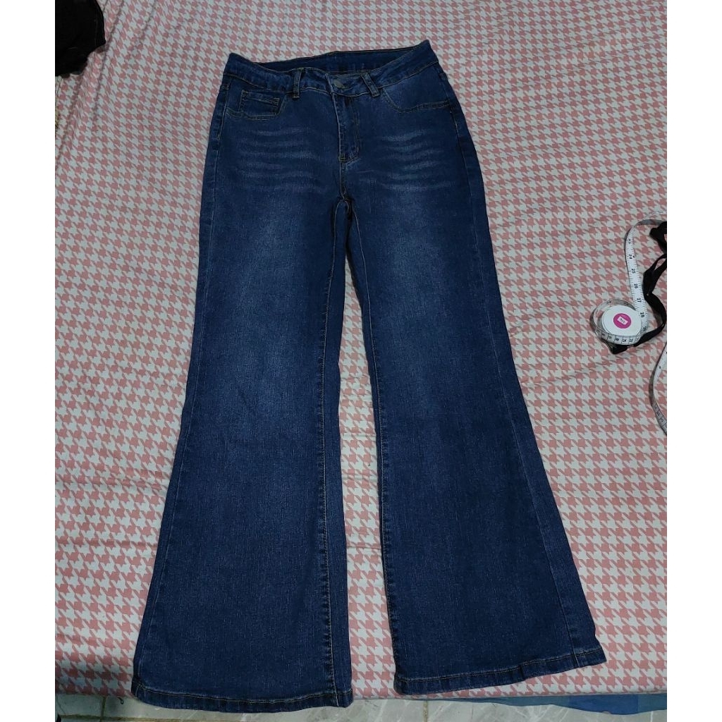 PRELOVED Lulu Jeans Cutbray Wanita Biru Retro Size L