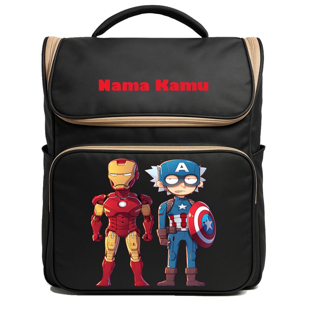 Tas Sekolah Anak Marvel Costum Nama