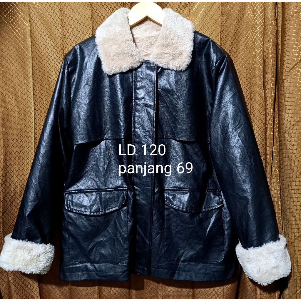 jaket winter kulit asli hitam jaket kulit hitam winter jaket kulas jaket kulit bulu sherpa jaket win