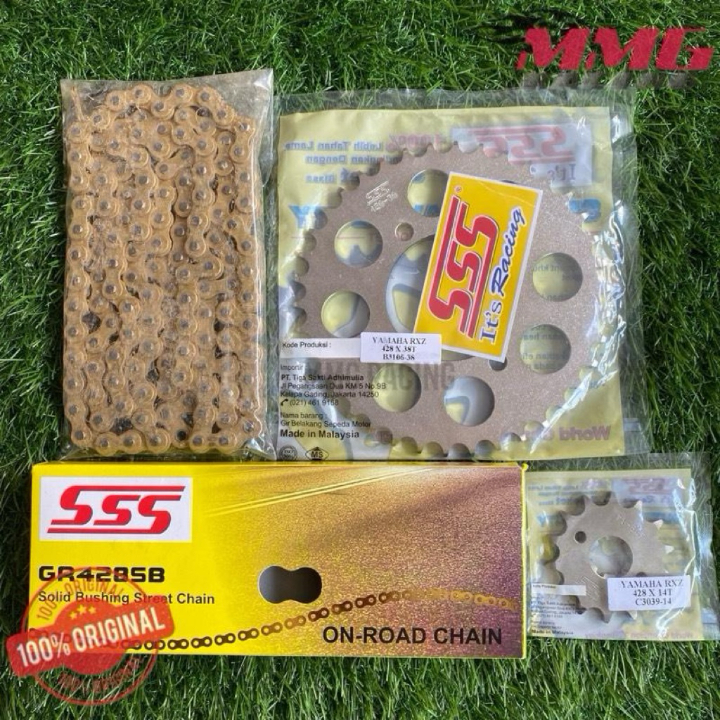 Original Gear Set SSS 428 + Rantai Original SSS 428 SB Untuk Motor Jupiter Mx New, Jupiter Mx Old, R