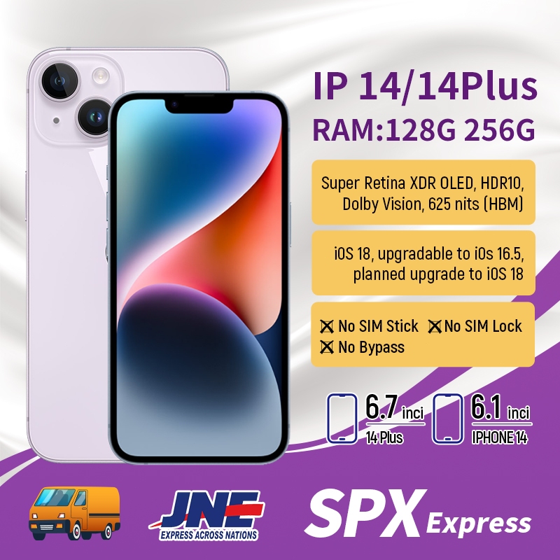 iPHONE 14plus 128GB/256GB Second BEKAS ORIGINAL 100% MULUS NORMAL FULLSET Kondisi Perfect iPhone 14