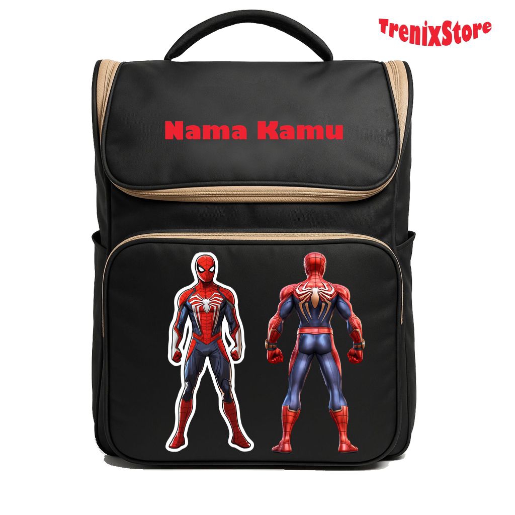 Tas Sekolah Anak Keren Costum Nama Spiderman