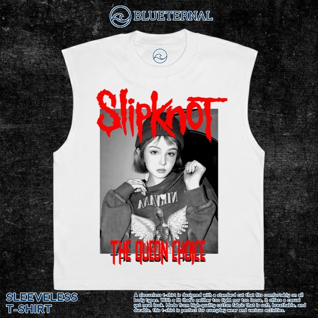KAOS BAJU SINGLET SLIPKNOT QUEEN CHOICE | SINGLET PUTIH | SINGLET BAND | KAOS BAND | BAND METAL | LE