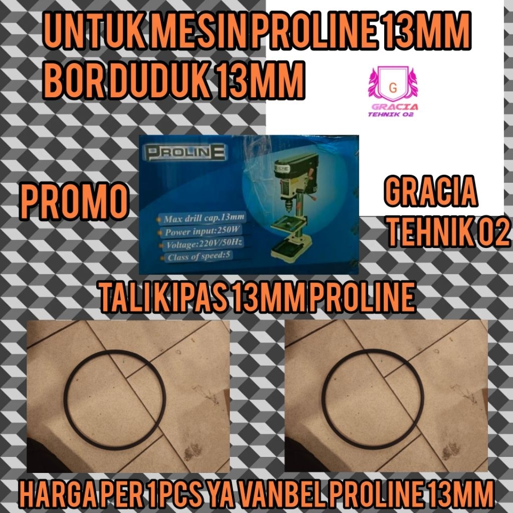 VANBEL MESIN BOR DUDUK 13MM PROLINE ZJ4113 VANBELT MESIN BOR 13MM PROLINE TALI KIPAS ZJ4113 PROLINE 