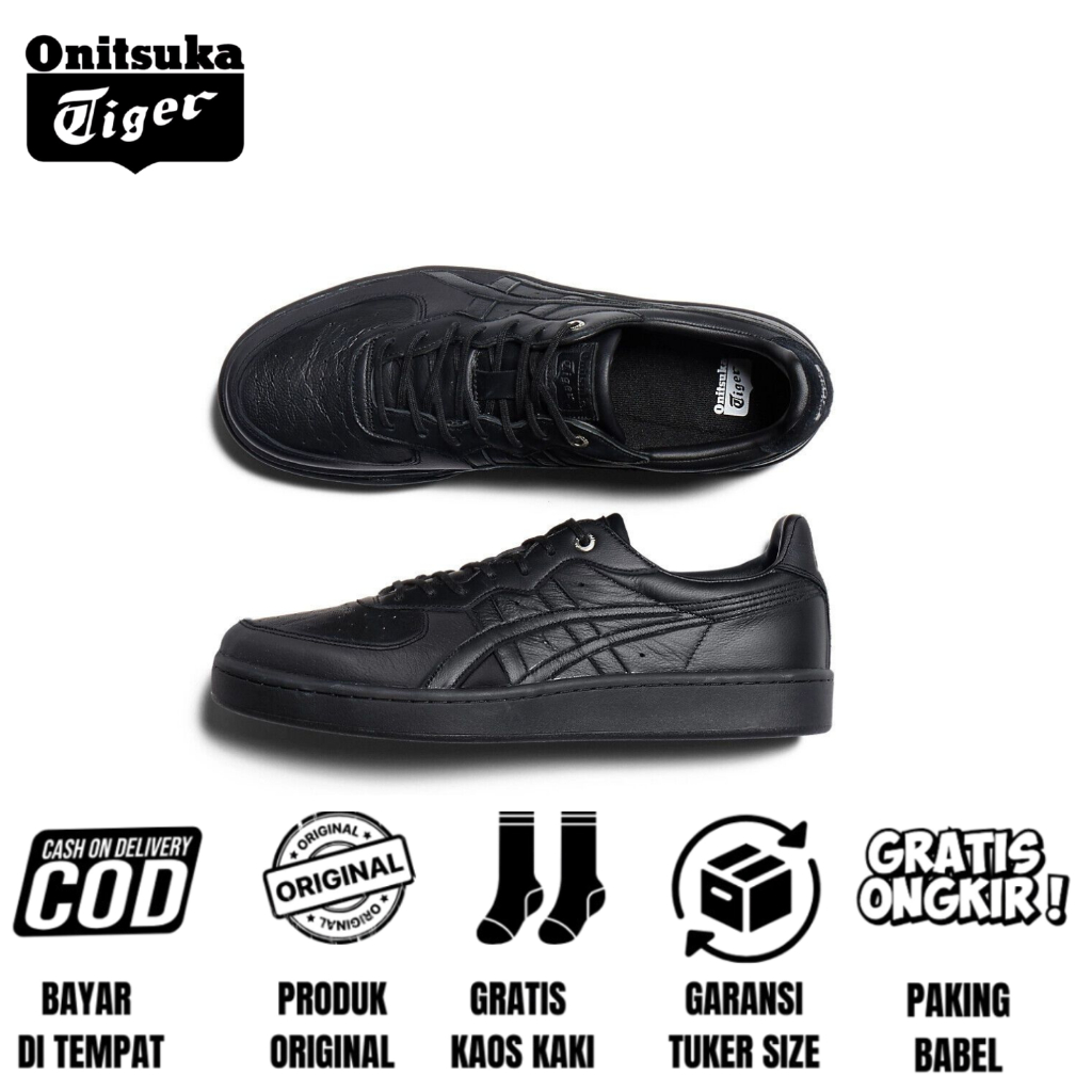 sepatu sneaker onitsuka tiger GSM FULL BLACK BNIB