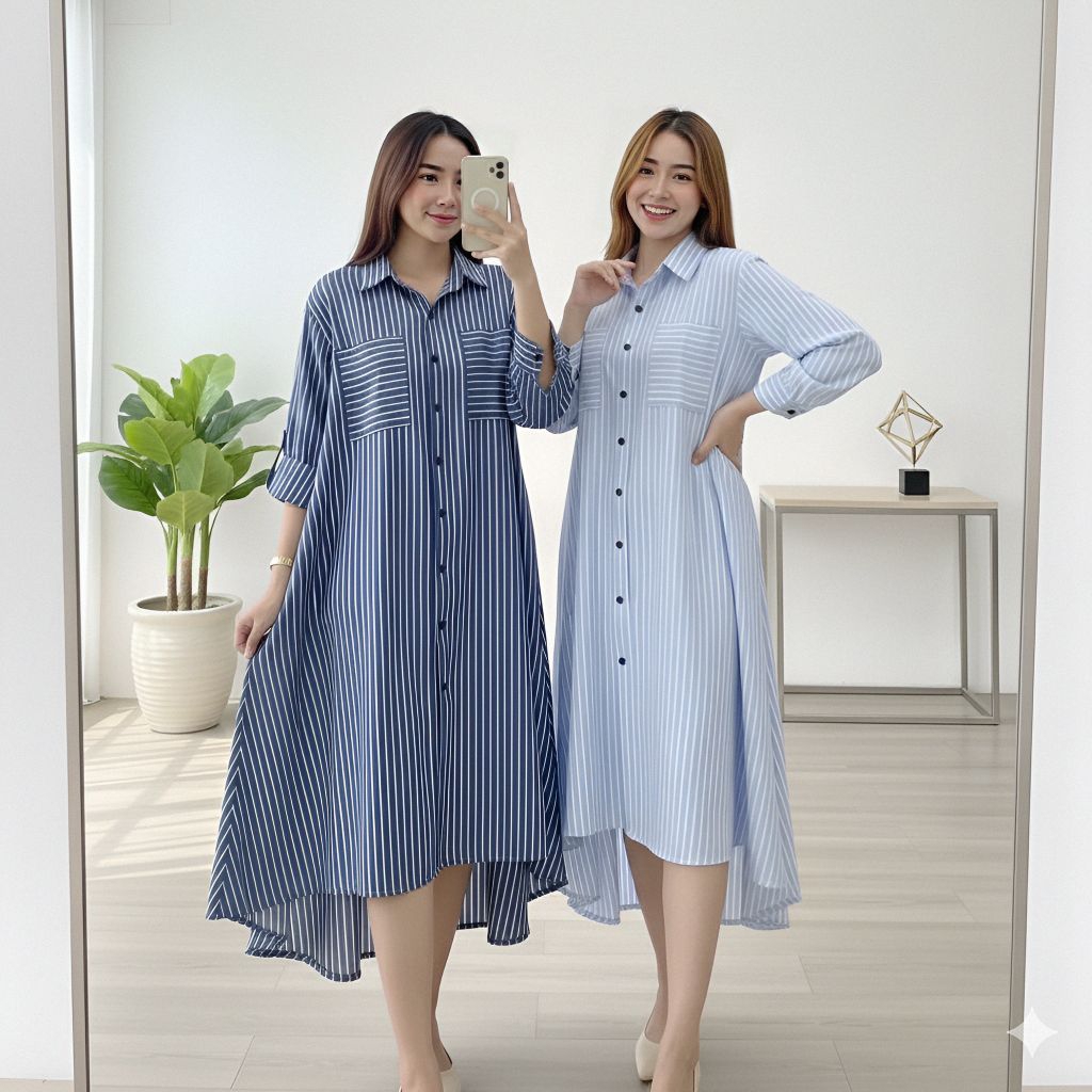 8050- LONG TUNIK SALUR KATUN PREMIUM