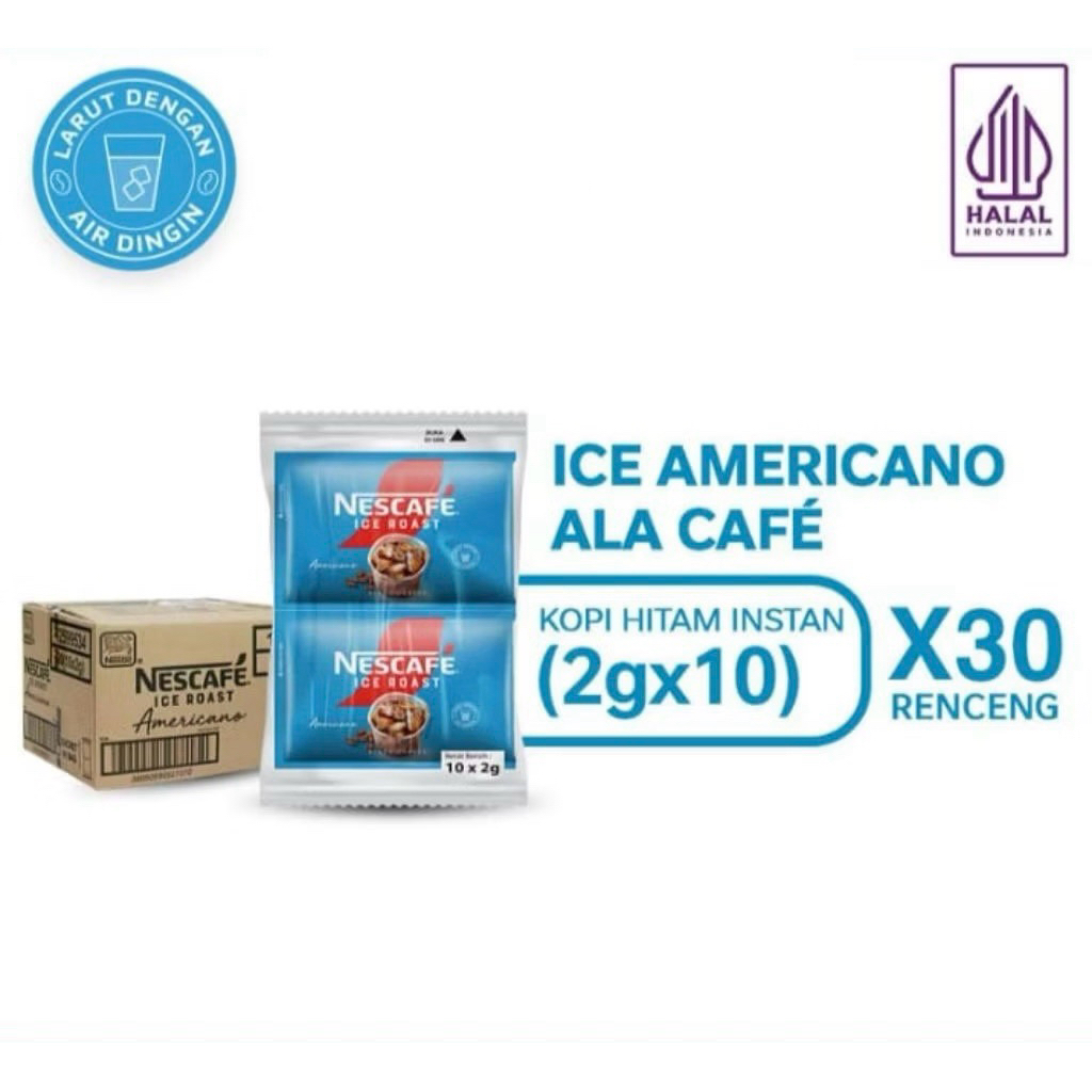 NESCAFE Ice Roast 1 Dus isi 30 Renceng x 10 Sachet |Nescafe Classic 1 Karton 60 Renceng