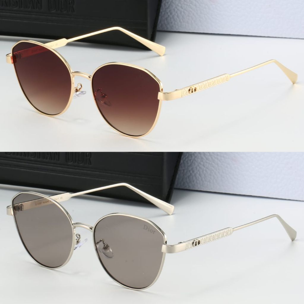 TERBARU.... New Sungglases Kacamata Hitam Wanita DIOR153 | Kacamata Fashion Kucing Metal Cat Eyes Wa