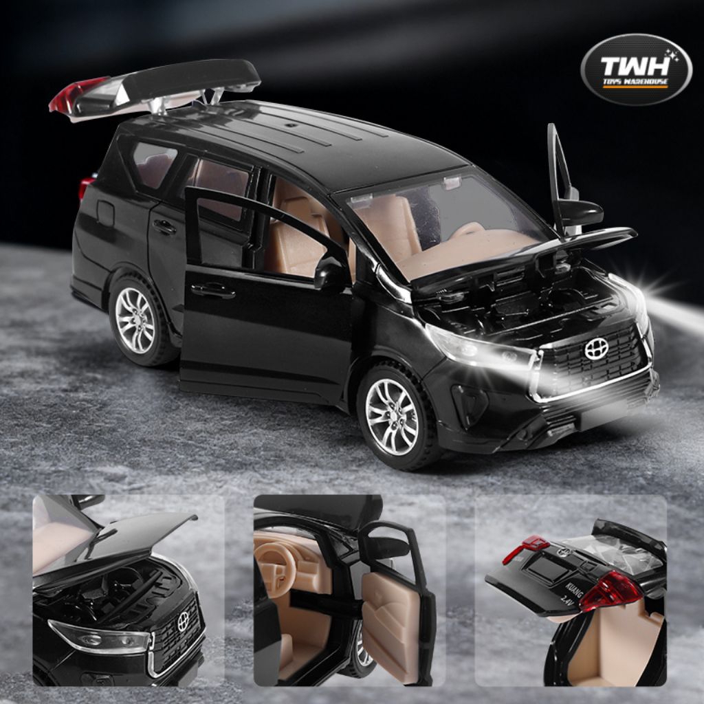 MINIATUR TWH PROJECT MAINAN MOBIL TOYOTA INNOVA REBORN 2025 SKALA 1:32 EXCLUSIVE DESIGN DENGAN LAMPU