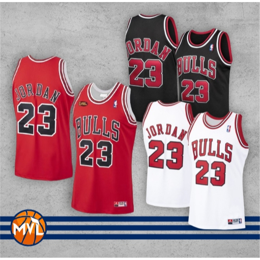 [TERLARIS] JERSEY BASKET NBA MICHAEL JORDAN #23 CHICAGO BULLS HITAM - PUTIH - MERAH