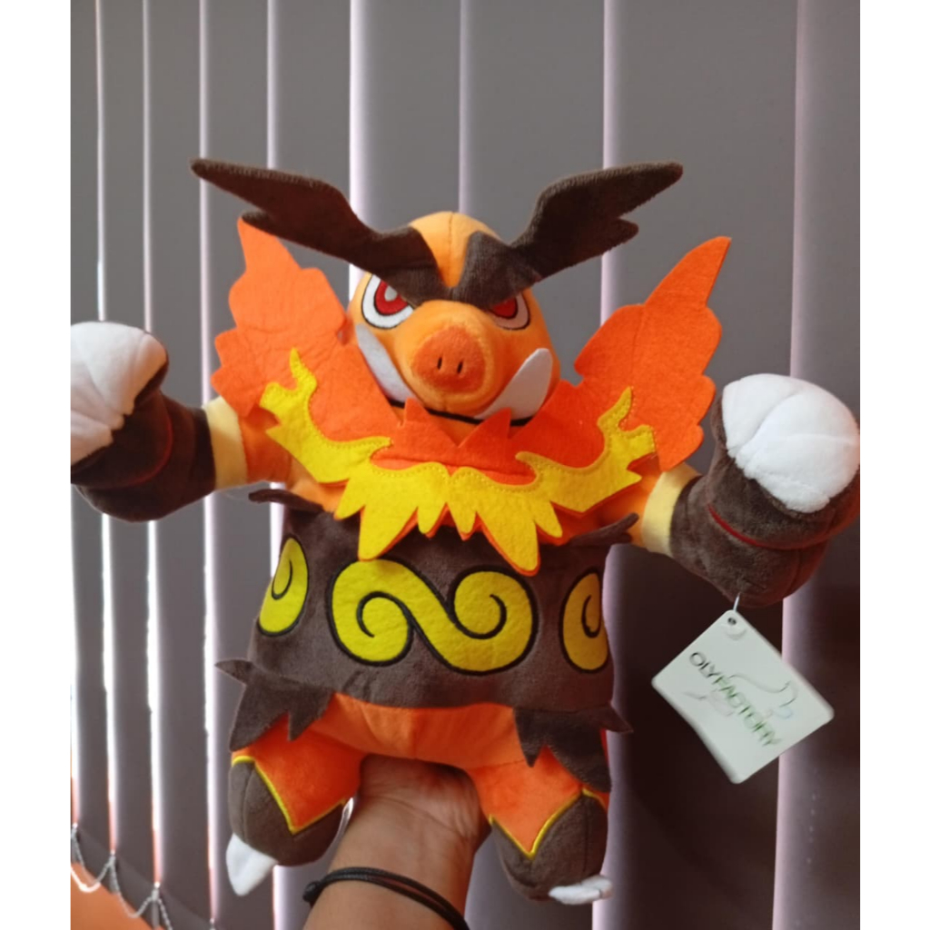 Boneka Pokemon Emboar Plush Pokémon fit | Authentic Japanese Pokémon Plush