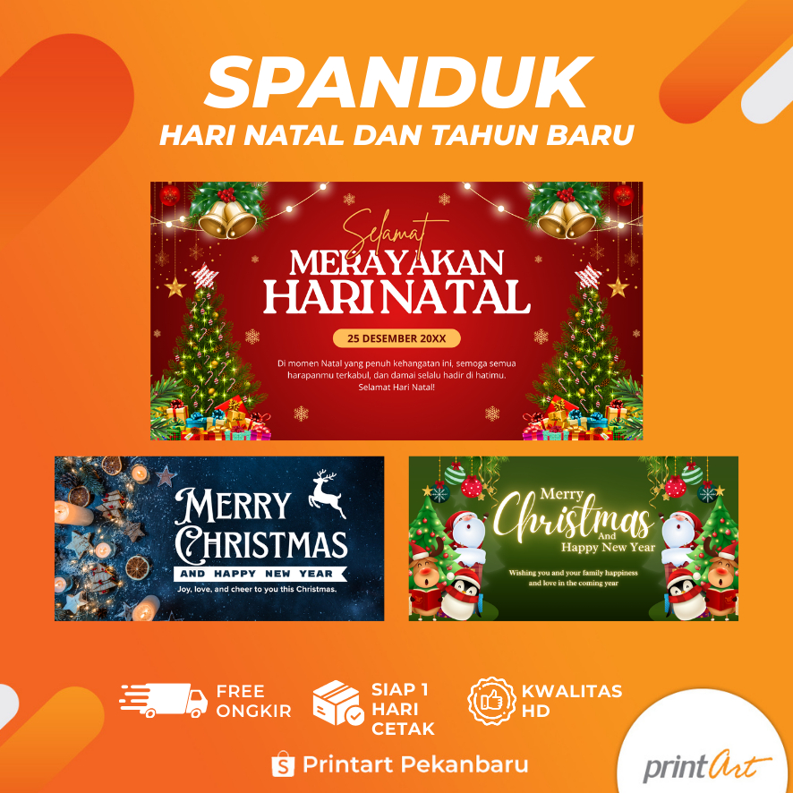 PRINTART - BANNER SPANDUK HARI NATAL DAN TAHUN BARU