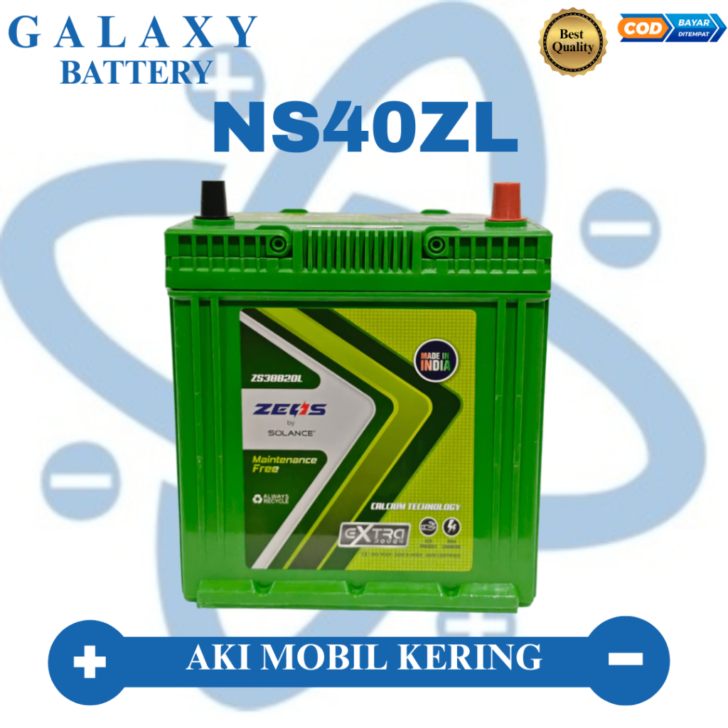 Aki Zeus Mobil Daihatsu Ayla, YRV, Sirion NS40ZL MF Aki kering