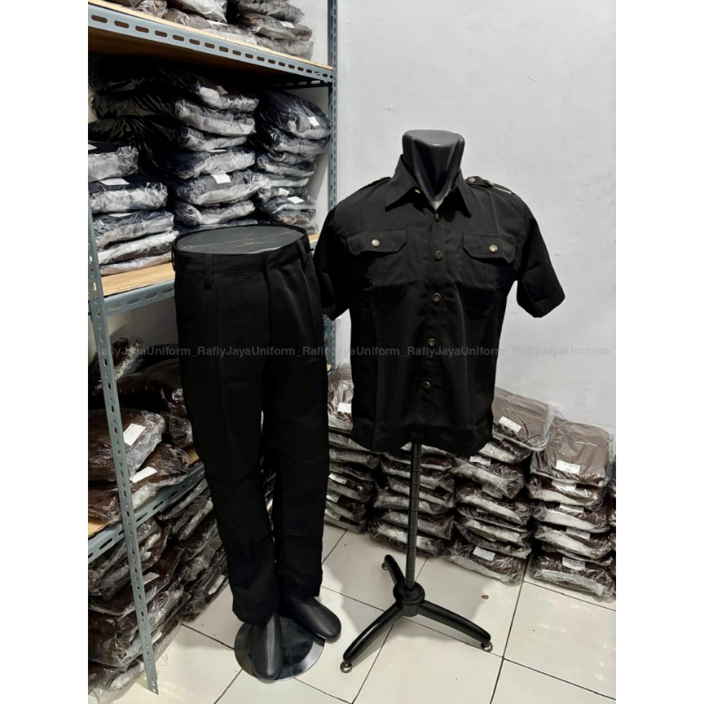 Seragam SAFARI SATPAM Pria Bahan Twist SETELAN Lengan Pendek Panjang - Seragam Supir Security Satpam