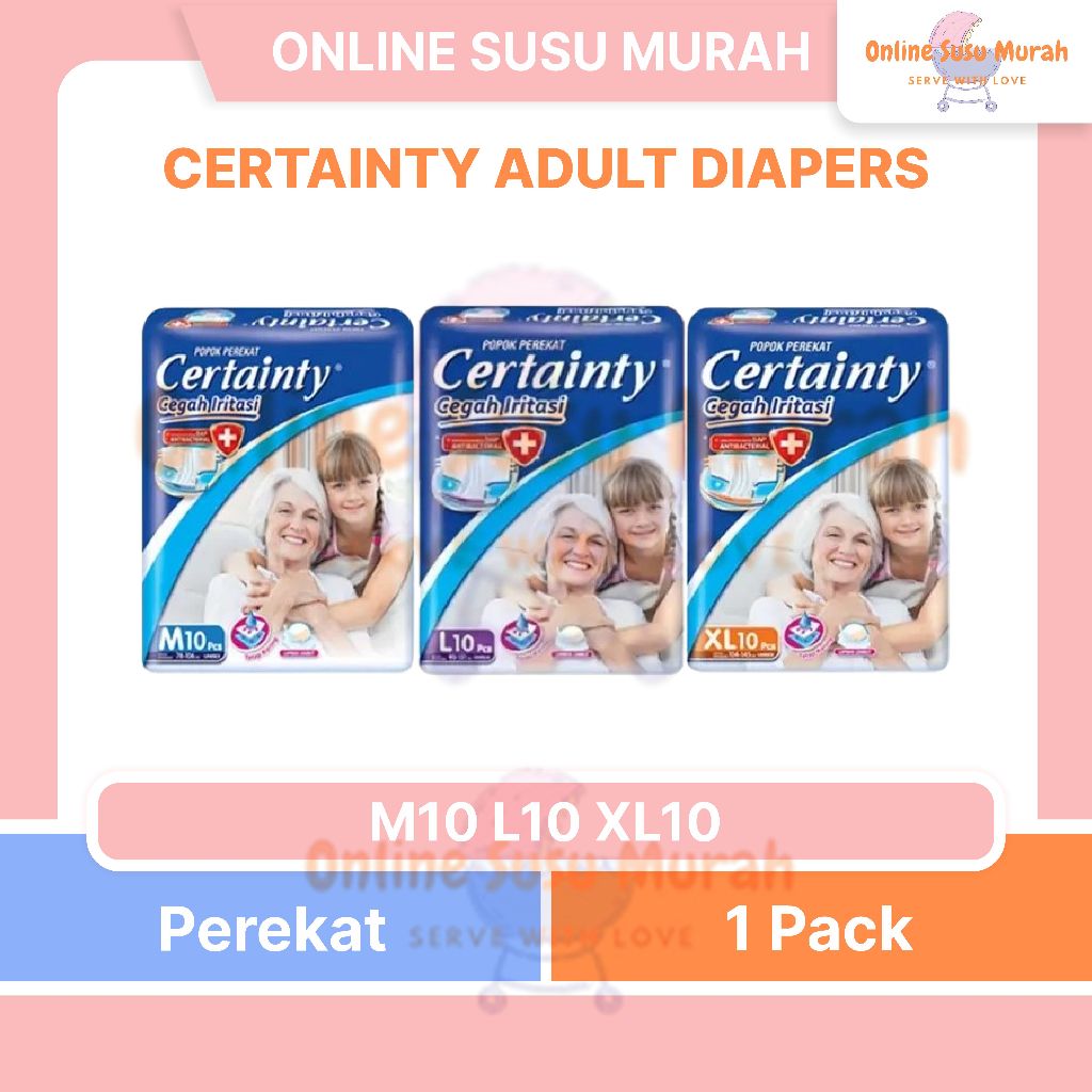 CERTAINTY TAPE POPOK DEWASA PEREKAT M10 L10 XL10 PPKS