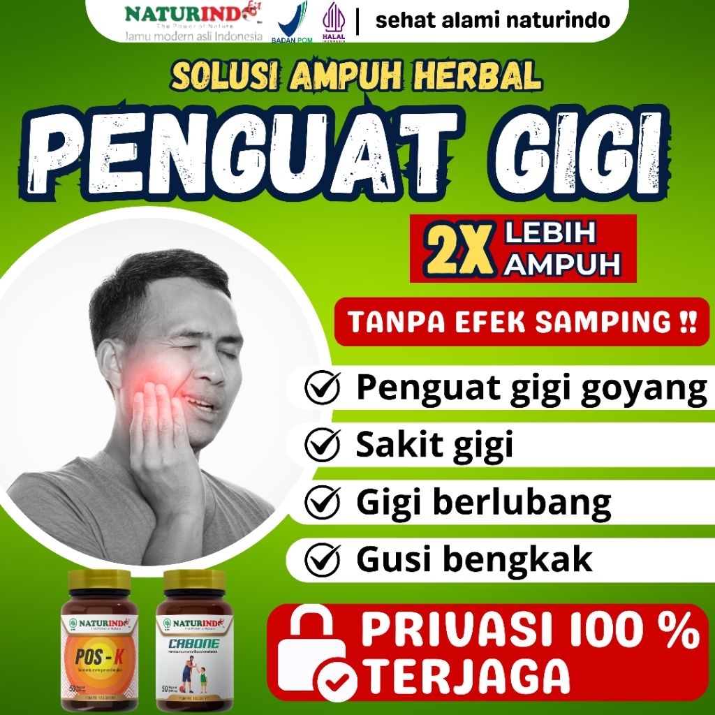 Obat Sakit Gigi Penguat Gigi Goyang Nutrisi Kalsium Gigi Herbal Cabone Naturindo