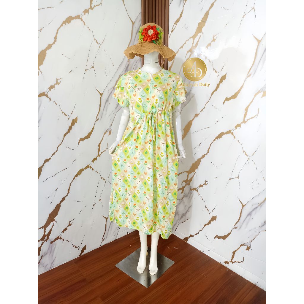 Daster rayon premium daster kekinian daster panjang motif daster lengan susun